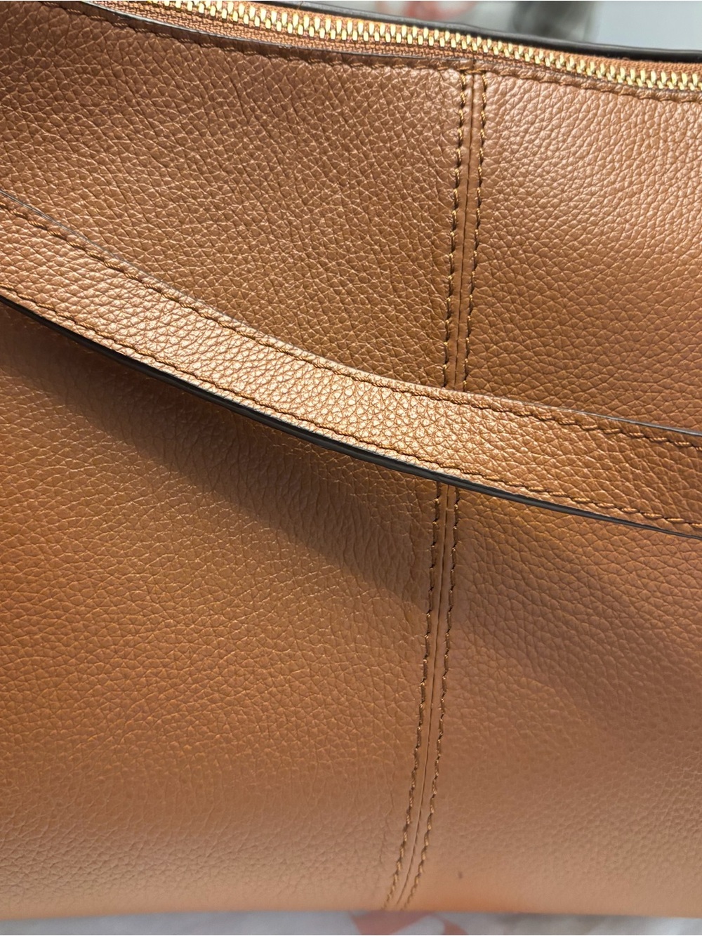 See By Chloe Cognac Leather & Suede Shoulder Bag with Gold Ring - Picture 3 of 7